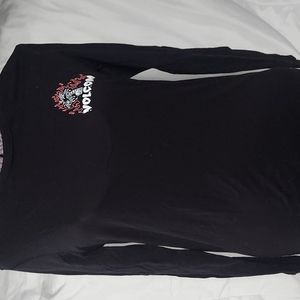 Volcom Black long Flames Skeleton Palm Tree tshirt size small